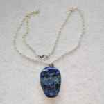 Lapis Lazuli carved skull, skull jewellery, skull pendant