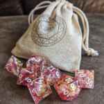 Witch’s Bloom Dice - 7-piece set of resin dice with pink flowers