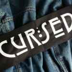 Cursed Top Rocker Patch - feminist, witch, witchcraft backpatch, wiccan large patch, occult, jacket patch, gothic horror