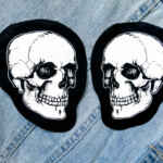 Skull Patches Pair - horror patches, skeleton, anatomy, death, goth, witchy, sew on patch, punk patch, occult, patches for jackets, memento mori