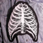 Rib Cage Back Patch - bones patch, skeleton back patch, large patch, anatomical patches, screen print, horror patch, anatomy patch, chest