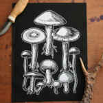 Mushrooms Back Patch - witchy patch, goth back patch, dark mori, toadstool patch, nature back patch, nature punk patch, nature lover patch