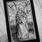 Virgin Mary Back Patch - christian metal back patch, white metal, black metal patch, medieval, gift gothic patch, tarot patch, nu goth