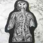Anatomy Back Patch - vintage medical patch, skeleton back patch, patch, anatomical tattoo patches, black magic patch