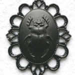 Gothic Scarab cameo necklace, gothic necklace, cameo necklace