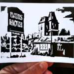 Bates Motel- hand-cut framed paper art