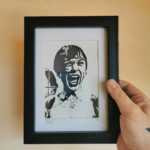 Shower Scream - hand-cut paper art - OOAK Framed Papercut