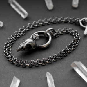 Handmade Bird Skull Pendant in Sterling Silver