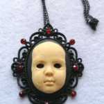 Doll face cameo necklace