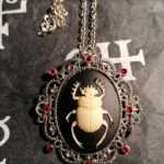 Gothic Scarab cameo necklace, gothic necklace, cameo necklace,