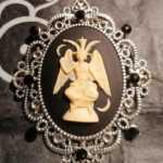 Baphomet cameo necklace, gothic necklace, gothic jewellery