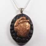 Steampunk Heart Necklace, steampunk necklaces, steampunk jewellery, Bronze Anatomical Heart Necklace, steampunk necklace