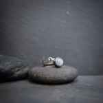 Moonstone and moon pebble stacking ring set.
