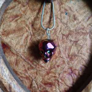 Quartz skull pendant handmade gothic