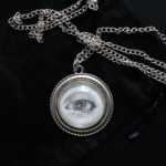 Round Victorian Lover's Eye Necklace - Featuring Original Drawing