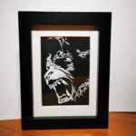 Blue Moon -hand-cut framed paper art