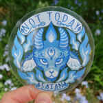 Not Today Satan transparent vinyl sticker