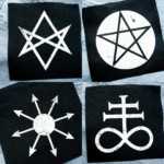 Occult Symbols Patches Set - Unicursive hexagram patch, pentacle, chaos star, punk gothic, metal jacket, Leviathan cross, Satanic sigil