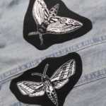 Moth Patches - insect patch, bug patch, gothic animal patch, butterfly, goth patch, filler patch, occult, witch, horror, screen print patch