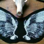 Gothic Wings Back Patch - punk back patch, nu goth patch, occult patch, screen print patch, angel wings patch, devil wing patch