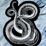 Snake Back Patch - serpent large patch, slytherin, punk backpatch, witchy, occult back patch, sew on patch for jacket, horror, goth patches