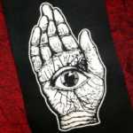 All Seeing Hand Patch - horror punk patch, tattoo style patches, patches for jackets, large patch, the power, occult patches, Pans Labyrinth
