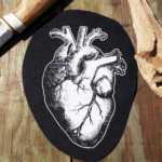 Anatomical Heart Patch - horror patch, zombie, real heart patch, occult clothing, memento mori, patches for jackets, anatomy patch, punk