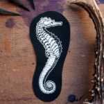 Seahorse Patch - seapunk patch, fish patch, cute patch, nu goth patch, pirate patch, ocean, sealife, screenprint patch, sew on patch