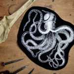 Octopus Patch - cthulhu patch, large sew on punk patch, seapunk, nu goth patch, nu goth fashion lovecraft patch, screen print patch, squid