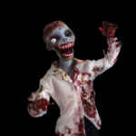 Zombie | posable art doll with sculpted open skull and brain, ideal for animation