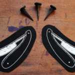 Pair of Razor Patches - straight razor, sxe punk patch, straight edge patch, back patch, sew on patch, knife patch, hardcore blade