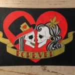 Skull heart card 'Forever... and Ever' - original illustration