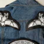 Bat Patches Pair - horror patches, gothic fashion, witchy, vampire patch, sew on punk patch, top rocker, animal, occult, goth screen print patch