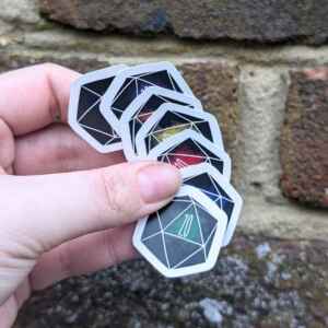 Rainbow Gothic Sticker Pack - 7 d20 small stickers
