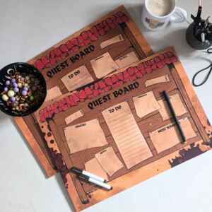 Quest board pads - A3 to do list pad, with sections and bloodmarks