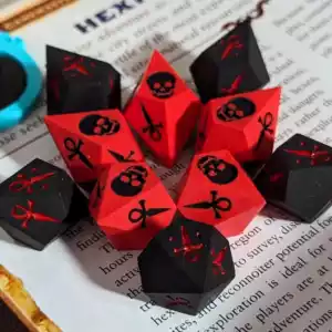 Handmade Faux Stone Dice Set - for Vampire the Masquerade, attribute and hunger dice.