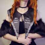 Broken Doll Collar Large in Black Satin