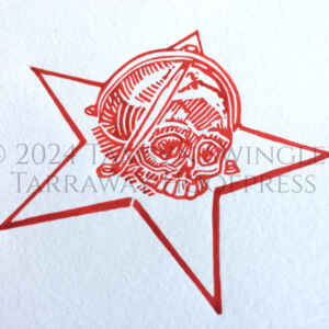Granny Mann's Friend - Witch Red Lino Print - Limited Edition