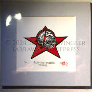 Granny Mann's Friend - Witch Lino Print - Black Red - Limited Edition