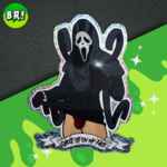 Ghostface - Scream "Ghost-Sit-On-My-Face" Pin-Up Glitter Vinyl Sticker