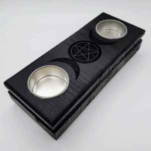 Triple goddess candle holder for tea lights (black)