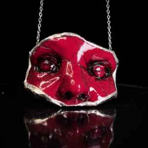 Red Broken Doll Necklace (style 9)