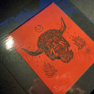 The Dorset Ooser - Ltd. Ed. Lino Print - Black on Red