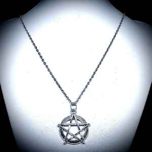 Stainless Steel Pentagram Pendant Necklace, Gothic Jewelry, Pagan Witch Necklace, Alternative Goth Accessory, Handmade