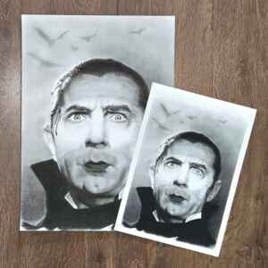 Charcoal Drawn Art Print - Dracula