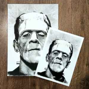 Charcoal Drawn Art Print - Frankenstein's Monster