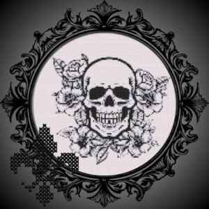 Simple Skull With Flowers-Handmade Cross Stitch & DIY Cross Stitch Kit