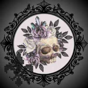 Skull with Roses-Handmade Cross Stitch & DIY Cross Stitch Kit