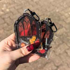 Dungeon Shaker: Gothic Rogue Rattling Keyring - D&D accessories, shaker charms