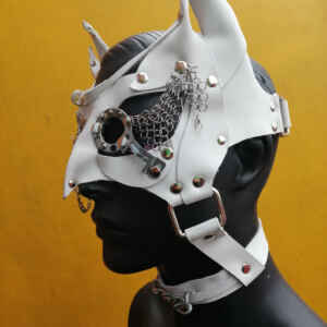 mini demon in white leather